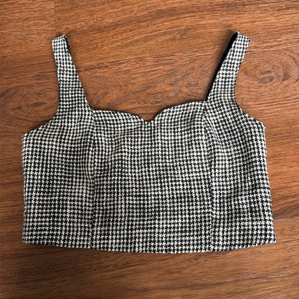 Abercrombie and fitch top - tweed plaid top houndstooth.
